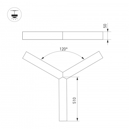 Arlight Светильник SP-RAYS-3-HANG-5050-510-35W Day4000 (RAL9005, 120 deg, 230V) IP33 1730lm (Металл)