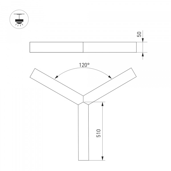 Arlight Светильник SP-RAYS-3-HANG-5050-510-35W Day4000 (RAL9005, 120 deg, 230V) IP33 1730lm (Металл)