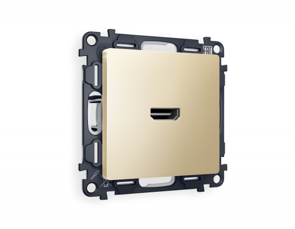 Комплект механизма розетки HDMI 2.0 ALFA MA614010 Шампань 40V/500mA 2.0GHz 5-18Gbit/s QUANT