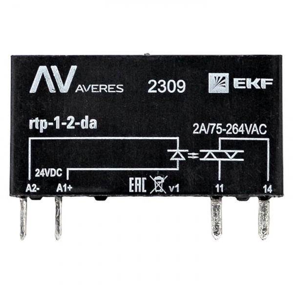 EKF Averes Реле твердотельное однофазное RTP 2 А, для разъема РM slim 23/1 EKF