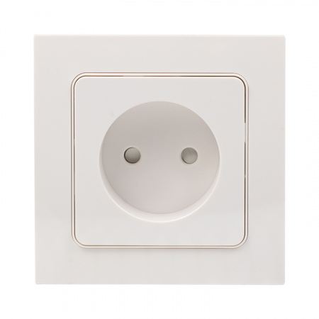 EKF PROxima Стокгольм Белый Розетка б/з, со шторками, 10 А
