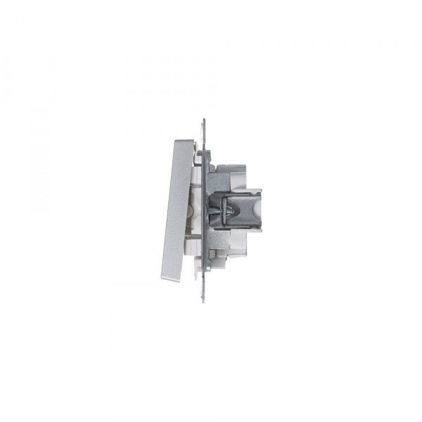 SE AtlasDesign Алюминий Выключатель 2-клавишный с подсветкой, сх.5а, 10АХ, механизм