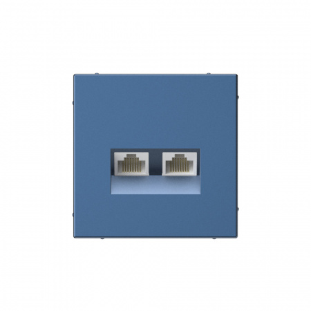 Systeme Electric ArtGallery Аквамарин Розетка двойная компьютерная RJ45+RJ45, кат. 5е, механизм