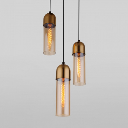 Подвесной светильник с плафонами 50180/3 янтарный Eurosvet Airon