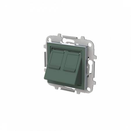 ABB SKY Комодоро Накладка для 2-х суппортов/разъёмов типа 2017... и/или 2018..., наклонная, со шторкам