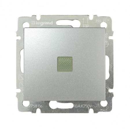 Legrand Valena Алюминий Выключатель 1-клавишный с подсветкой