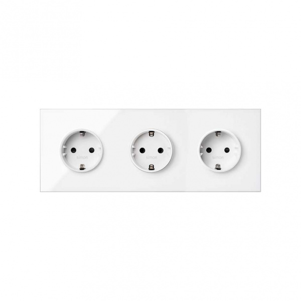 Simon 100 Кит 3 поста механизм 3 розетки Schuko + суппорт