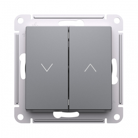 Systeme Electric AtlasDesign Сталь Выключатель 2-клавишный жалюзи, 10А, механизм