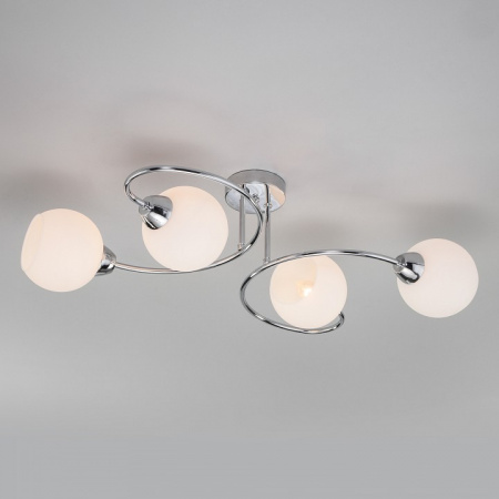 Потолочная люстра с плафонами 30136/4 хром Eurosvet Tulia