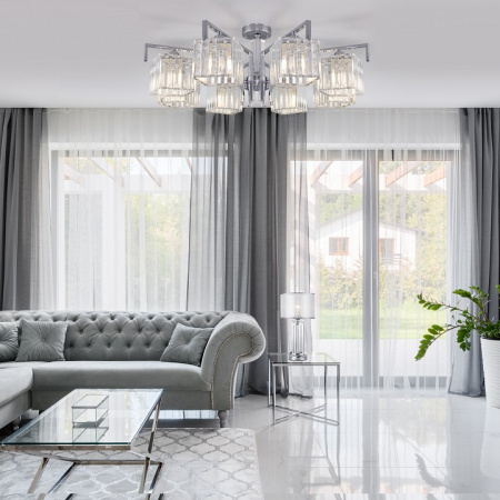 Умный потолочный светильник 10126/8 хром Eurosvet April