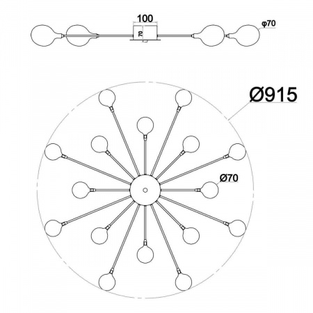Потолочная люстра Escada STARFALL 2109/1 Copper
