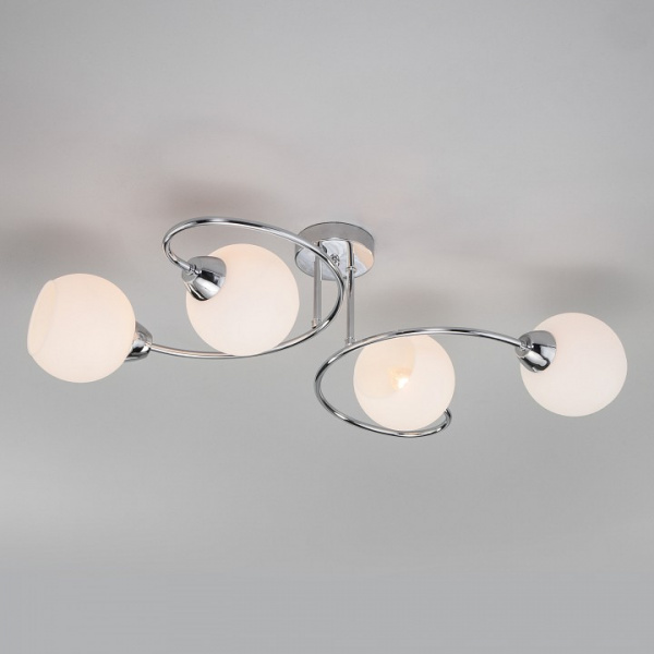 Потолочная люстра с плафонами 30136/4 хром Eurosvet Tulia