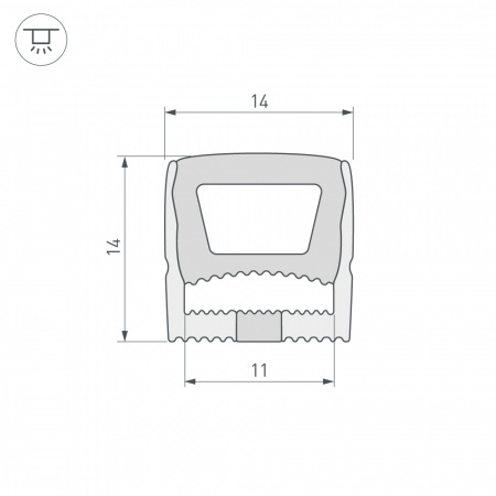 Arlight Силиконовый профиль WPH-FLEX-1414-TOP-S11-50m WHITE (Силикон)