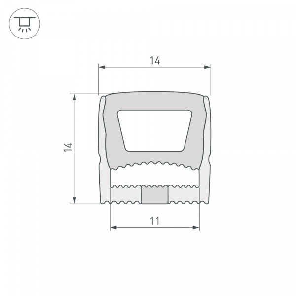 Arlight Силиконовый профиль WPH-FLEX-1414-TOP-S11-5m WHITE (Силикон)