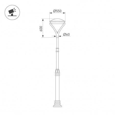 Arlight Светильник  OXOR-ORNE-Y-550x600-50W Day4000 (BK, 120 deg, 230V) IP65 (-)