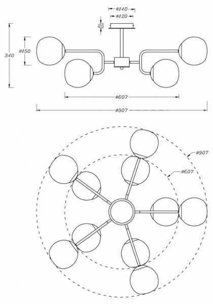 Подвесной светильник MOD221PL-10N Maytoni Erich