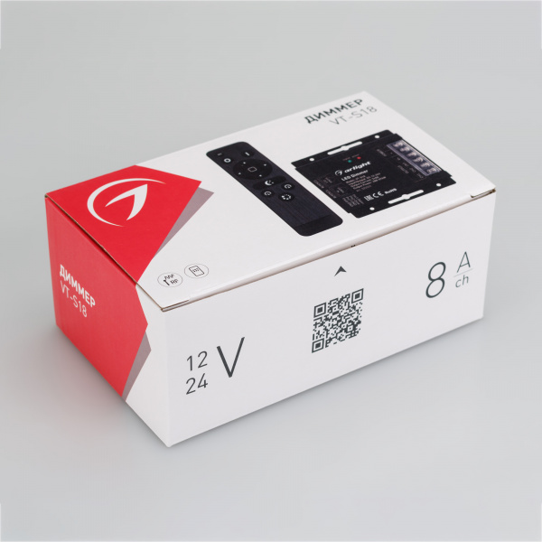 Arlight Диммер VT-S18-3x8A (12-24V, ПДУ Стик 12кн, RF) (IP20 Металл, 3 года)