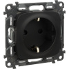 Legrand Valena ALLURE DIY Антрацит Розетка 1-ая с/з с защитными шторками, винт.зажим