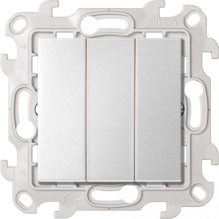 Simon 24 алюминий Трехклавишный выключатель 10AX 250В~ Harmonie