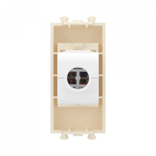 DKC Avanti Компьютерная розетка RJ-45 без шторки модульная, кат.5е, Ванильная дымка, 1 модуль
