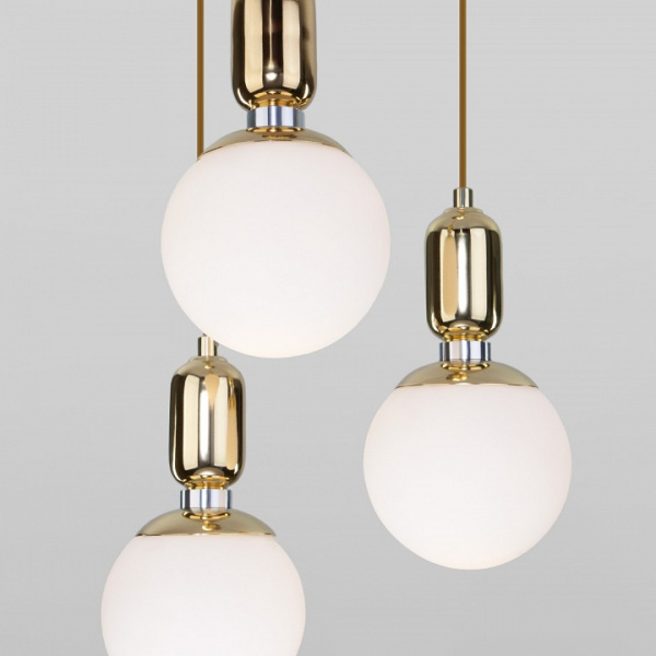 Подвесной светильник со стеклянными плафонами 50151/3 золото Eurosvet Bubble