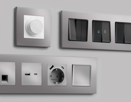 Рамка ALFA Qubi (Сталь матовый) 1-ая AF250501