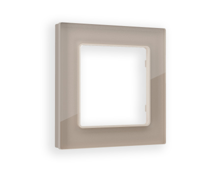 Рамка ALFA Platos (Серо-бежевый Стекло закаленное натуральное) 1-ая AF380601
