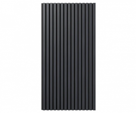 Акустическая панель, черный войлок, 1200х600х21мм, рейки МДФ, шпон дуб антрацит темно-серый