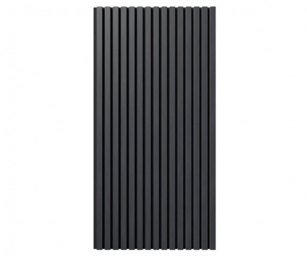 Акустическая панель, черный войлок, 1200х600х21мм, рейки МДФ, шпон дуб антрацит темно-серый Акустическая панель, черный войлок, 1200х600х21мм, рейки МДФ, шпон дуб антрацит темно-серый