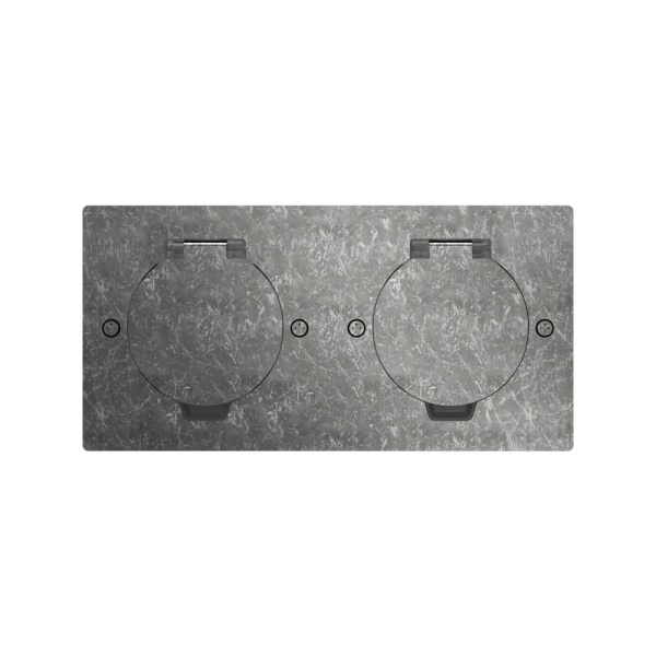 Лючок Surface 4 мод. (2 мод. 45х45 мм.), круглая крышка, оцинкованная сталь, IP44