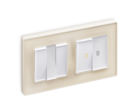 Комплект механизма 3-клавишного выключателя ALFA MA125010 Белый матовый QUANT