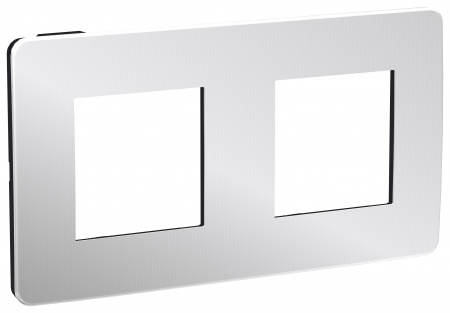 SE Unica Studio Хром/Антрацит Рамка 2-ная