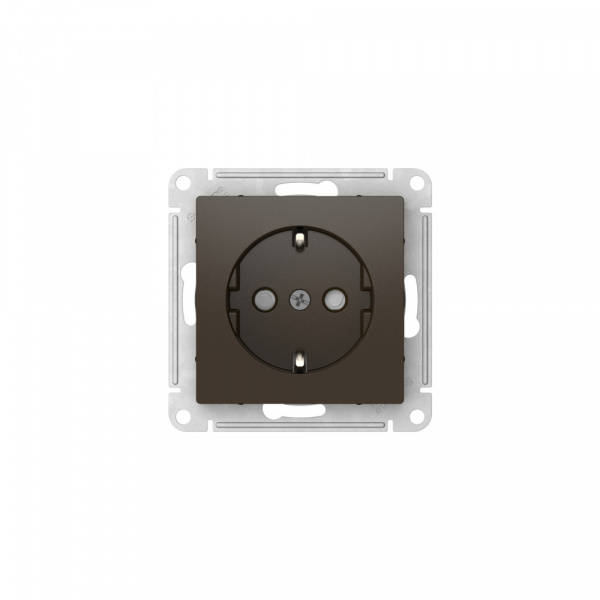 Systeme Electric AtlasDesign Мокко Розетка с заземлением со шторками, 16А, мех., быстрозажим. клем.