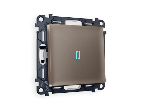 Комплект механизма 1-клавишного проходного выключателя с подсветкой 10000K ALFA MA632040 Темная бронза матовый QUANT