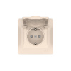Systeme Electric Glossa Бежевый Розетка с зазем. со шторк. с крышк., 16А, IP20, в сборе, быстрозажим. клем.