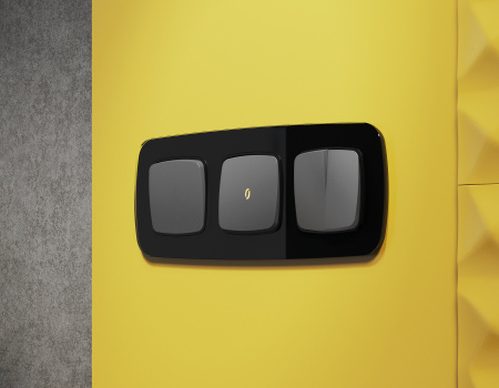 Лицевая панель OMEGA (Антрацит серый) для 1-клавишных выключателей с подсветкой QUANT OP6520