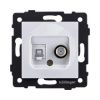 Розетка двойная спутниковая SAT + RJ45 Cat.6, белый Kollinger REA-014WH для Aspekt, Eleganz, Reflex