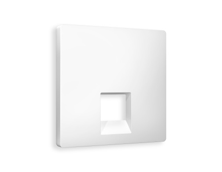 Лицевая панель ALFA (Белый матовый) для компьютерной/телефонной розетки RJ-45/RJ-11 QUANT AP1320