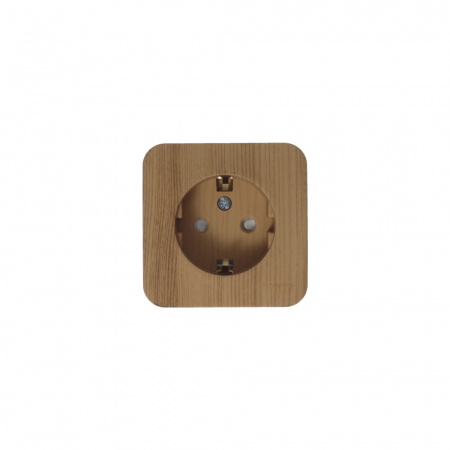 SE Blanca наруж Ясень Розетка с/з со шторками 16А, 250В, изолир. пластина