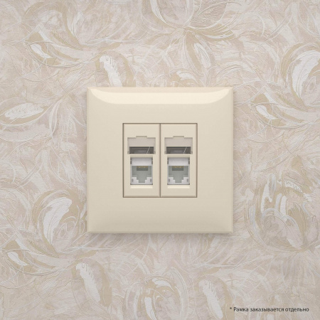 DKC Avanti Ванильная дымка Компьютерная розетка RJ-45 двойная  категория 6