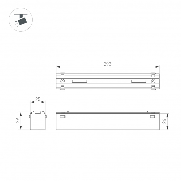 Светильник MAG-VIBE-FLAT-L293-12W Warm3000 (WH, 100 deg, 48V) (Arlight, IP20 Металл, 5 лет)