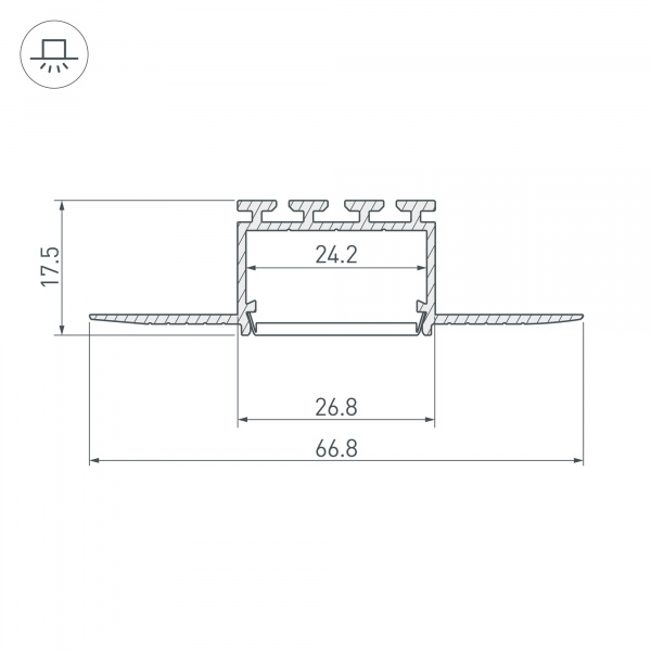 Arlight Профиль PLS-F-HIDE-3000 (Алюминий)