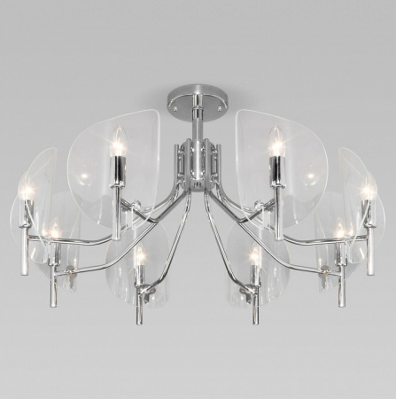 Потолочная люстра со стеклянными плафонами 60135/8 хром Eurosvet Rocco