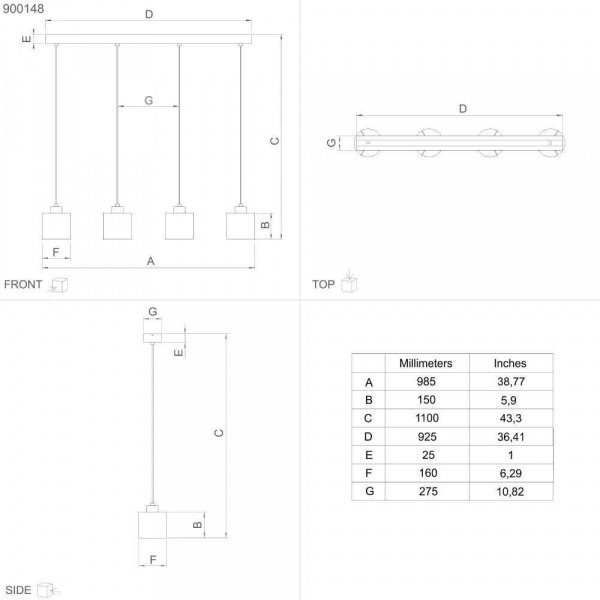 Подвесной светильник Eglo Zaragoza 900148