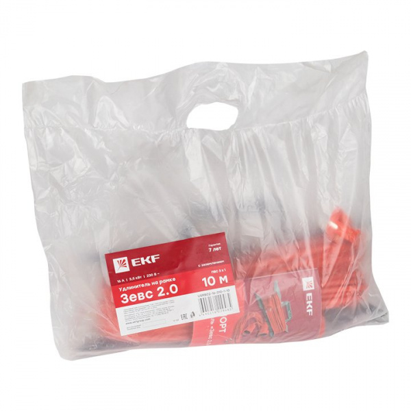 EKF PROxima Удлинитель на рамке "Зевс 2.0" 10м с заземлением ПВС 3*1,0 16А/3,5кВт