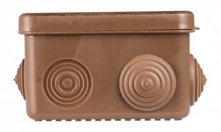 EKF PROxima Коробка распаячная КМР-030-031 с крышкой (80х80х50) 7 мембранных вводов тёмное дерево IP54