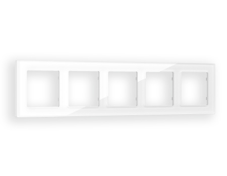 Рамка ALFA Platos (Белый Стекло органическое) 5-ая AF330105