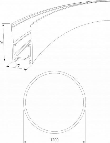 Slim Magnetic Накладной радиусный шинопровод черный ? 1200мм 85161/00 Elektrostandard Slim Magnetic a066498 Slim Magnetic Накладной радиусный шинопровод черный ? 1200мм 85161/00 Elektrostandard Slim Magnetic a066498