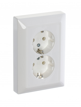 ABB BJB Basic 55 Бел Розетка 2-ая с/з моноблок