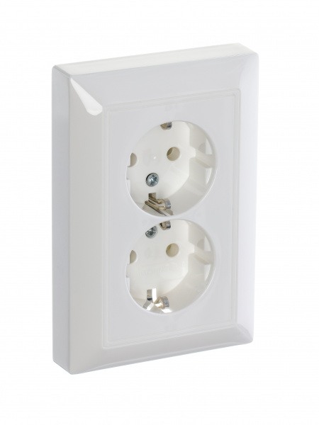 ABB BJB Basic 55 Бел Розетка 2-ая с/з моноблок